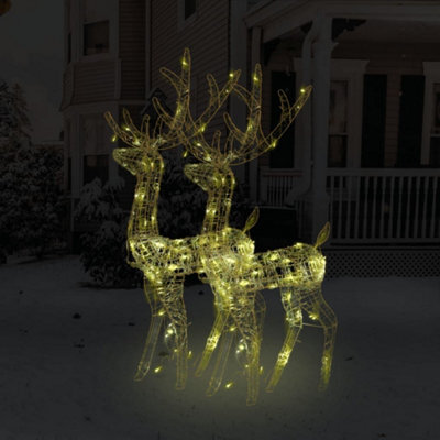 Walplus Acrylic Reindeer Christmas Decorations 2 Pcs 120 Cm Warm White - image 1