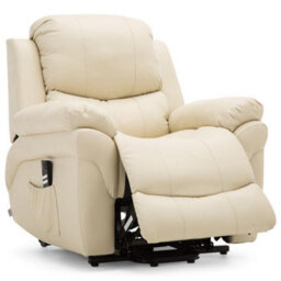 More4Homes Madison Dual Motor Electric Riser Rise Recliner Bonded Leather Armchair Electric Lift Chair (Cream) - thumbnail 3