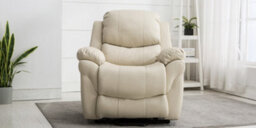 More4Homes Madison Dual Motor Electric Riser Rise Recliner Bonded Leather Armchair Electric Lift Chair (Cream) - thumbnail 7