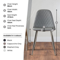 Furniturebox Carson 4 Seater White Marble Effect Rectangular Scratch Resistant Dining Table With 4 Grey Corona Faux Leather Black Leg Chairs - thumbnail 9