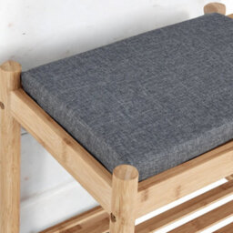 BMBO Wooden Shoe Storage Bench With 2 Cushioned Seat - thumbnail 6