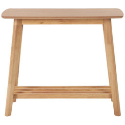 Wyld And Coco Aurahome Console Table, Light Brown Mdf Top With Rubberwood Legs, 90 X 40 X 75 Cm - thumbnail 1