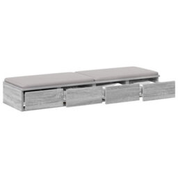 Berkfield Bed Drawers Grey Sonoma 120X36,5X16,5 Cm Engineered Wood - thumbnail 3
