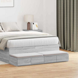 Berkfield Bed Drawers Grey Sonoma 120X36,5X16,5 Cm Engineered Wood - thumbnail 1