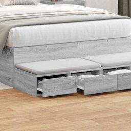 Berkfield Bed Drawers Grey Sonoma 120X36,5X16,5 Cm Engineered Wood - thumbnail 4