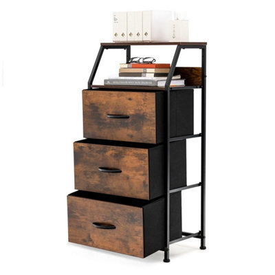 3-Drawer Bedroom Nightstand Bed Side Table Organizer Unit Cabinet Dresser - image 1