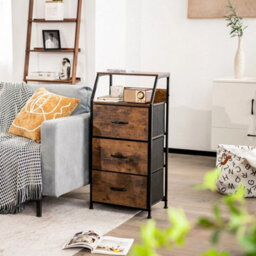 3-Drawer Bedroom Nightstand Bed Side Table Organizer Unit Cabinet Dresser - thumbnail 3
