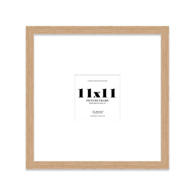 "11X11"" Oak Picture Frame - 11X11"" Square Frame With 7X7"" Mount For 11X11""/7X7"" Pictures Luxurious Style Gallery Wall, 1 Pack" - image 1