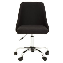 Orsina Comfortable Design Black And Chrome Home Office Chair, Ergonomic Work From Home Chair, Movable Chair - thumbnail 2