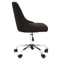 Orsina Comfortable Design Black And Chrome Home Office Chair, Ergonomic Work From Home Chair, Movable Chair - thumbnail 4