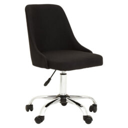 Orsina Comfortable Design Black And Chrome Home Office Chair, Ergonomic Work From Home Chair, Movable Chair