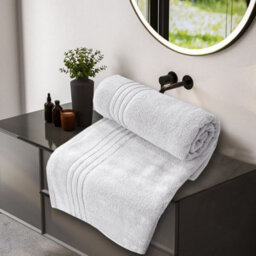 Casabella Towels 3 Pack Bath Sheets Large Bath Towel 80X140 Cm 100% Zero-Twist Cotton Highly Absorbent Towelswhite - thumbnail 6
