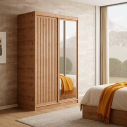 Delia 120 Sliding Wardrobe With Slats Artisan - thumbnail 2