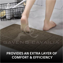 Gc Gaveno Cavailia Grecian Grace 2 Piece Non Slip Bath Mat Set Mocha Quick Dry Water Absorbent Bathroom Shower Mat & Pedestal Set - thumbnail 5