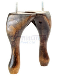 Queen Anne Wooden Legs Burnt Oak Wash 150mm High Set Of 4 Replacement Furniture Feet Chairs Sofas Footstools M10 (10mm) - thumbnail 6