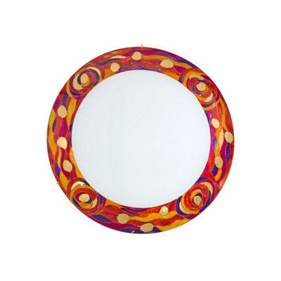 Luminosa Lighting Luminosa Serena Glass Decorative Flush Ceiling Light 3 Light 24 Carat Gold - image 1