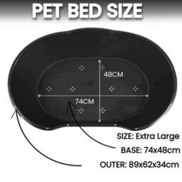 KetoPlastics Extra Large Dog Bed Plastic Basket - Black - thumbnail 6
