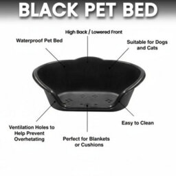 KetoPlastics Extra Large Dog Bed Plastic Basket - Black - thumbnail 3