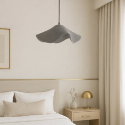 CGC Lighting Cgc Flora 78Cm Grey Large Floppy Fabric Lampshade - thumbnail 4