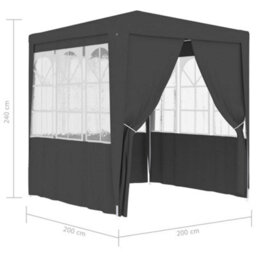 Walplus Professional Party Tent Garden Gazebo Canopy With Side Walls 2X2 M Anthracite 90Gm - thumbnail 8