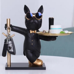 French Bulldog Resin Figurine With Storage Tray For Desk Or Home - thumbnail 4