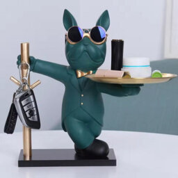 French Bulldog Resin Figurine With Storage Tray For Desk Or Home - thumbnail 3