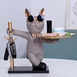 French Bulldog Resin Figurine With Storage Tray For Desk Or Home - thumbnail 5