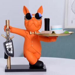 French Bulldog Resin Figurine With Storage Tray For Desk Or Home - thumbnail 2
