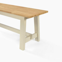 Furniturebox Uk Blakeney Oak And Cream Solid Wood Dining Bench - thumbnail 5