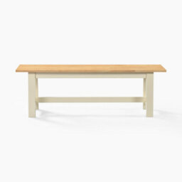 Furniturebox Uk Blakeney Oak And Cream Solid Wood Dining Bench - thumbnail 3
