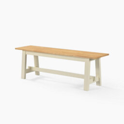Furniturebox Uk Blakeney Oak And Cream Solid Wood Dining Bench - thumbnail 2