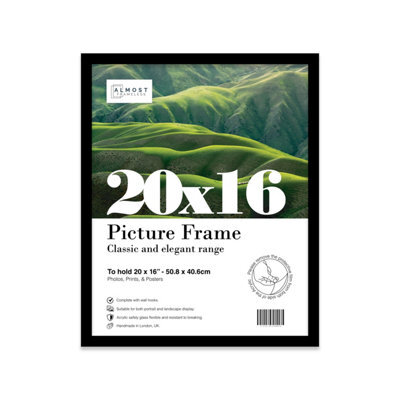 20X16 Black Picture Frame (40.6 X 50.8Cm) Poster, Photo, Artwork, Gallery Wall Or Print - image 1
