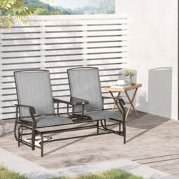 Outsunny 2 Seater Rocker Double Rocking Chair Lounger Outdoor Garden Furniture
