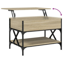 Berkfield Coffee Table Sonoma Oak 70X50X50 Cm Engineered Wood And Metal - thumbnail 8