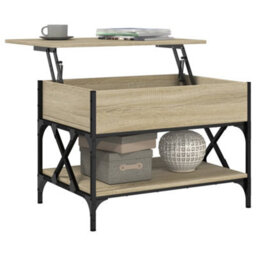 Berkfield Coffee Table Sonoma Oak 70X50X50 Cm Engineered Wood And Metal - thumbnail 4