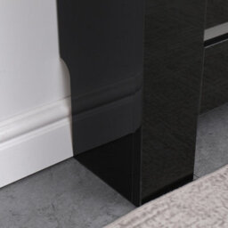 Furniturehmd Modern Radiator Cover High Gloss Black Decorative Cabinet For Living Room, Bedroom,horizontal Slats,extra Large - thumbnail 4