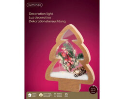 Lumineo Wooden Tree Ornament Christmas Light Decoration Tree Frame Berry Foliage 28Cm - thumbnail 3