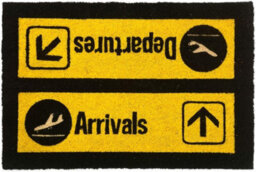 CKB LTD Arrivals And Departures Airport Novelty Doormat Unique Coir Front Doormats - thumbnail 1