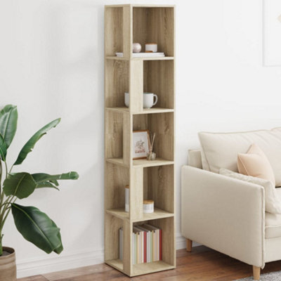 Walplus Corner Cabinet Sonoma Oak 33X33X164.5 Cm Engineered Wood - image 1