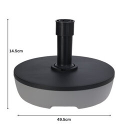Jack Stonehouse Jsh Patio Umbrella Parasol Stand Base Sturdy 20L 32Kg Max Fill Black & Grey Garden Weight Sand Or Water - thumbnail 3