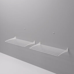 2X Foxydry Fold 60, Steel And Aluminium Folding Up Wall-Mounted Clotheshorse, 60X9X50 Cm White2 Pieces - thumbnail 2