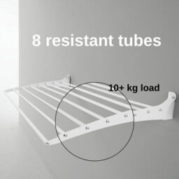 2X Foxydry Fold 60, Steel And Aluminium Folding Up Wall-Mounted Clotheshorse, 60X9X50 Cm White2 Pieces - thumbnail 8