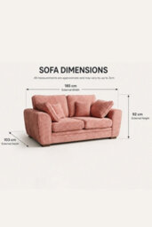 Loft Home Amara Blush Pink 2 Seater Fabric Sofa - thumbnail 3