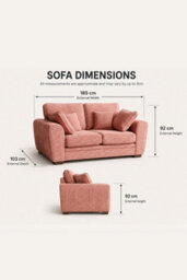 Loft Home Amara Blush Pink 2 Seater Fabric Sofa - thumbnail 4