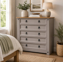 Mews Corona Grey 5 Drawer Chest Of Drawers Mexican Solid Pine - thumbnail 6