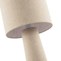 Happy Homewares Modern Natural Oatmeal Linen Floor Lamp With Fabric Shade And Base - thumbnail 5