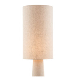 Happy Homewares Modern Natural Oatmeal Linen Floor Lamp With Fabric Shade And Base - thumbnail 3