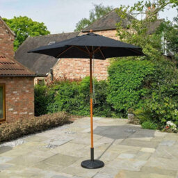 2.4M Large Garden Parasol Sun Umbrella For Garden Black - thumbnail 1