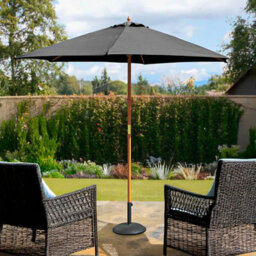 2.4M Large Garden Parasol Sun Umbrella For Garden Black - thumbnail 8