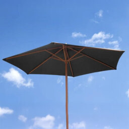 2.4M Large Garden Parasol Sun Umbrella For Garden Black - thumbnail 9